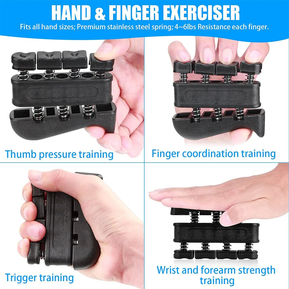 Adjustable Hand Gripper 10–60 kg (22–132 lb) Heavy-Duty Grip Strength Trainer — Wrist & Finger Exerciser with Accessories