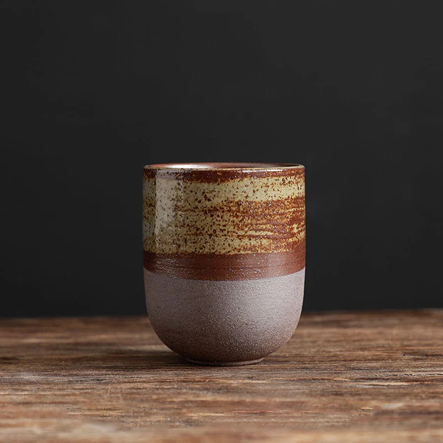 Vintage Ceramic Tea Cup 130 ml (4.4 fl oz) Japanese Stoneware Porcelain Mug for Kung Fu Tea, Sake & Coffee