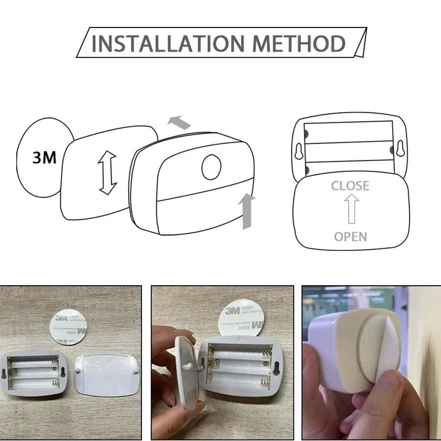 LED Motion Sensor Night Light - Auto On/Off PIR Under-Cabinet & Closet Light, Battery Powered (3x AAA), Cool/Warm White