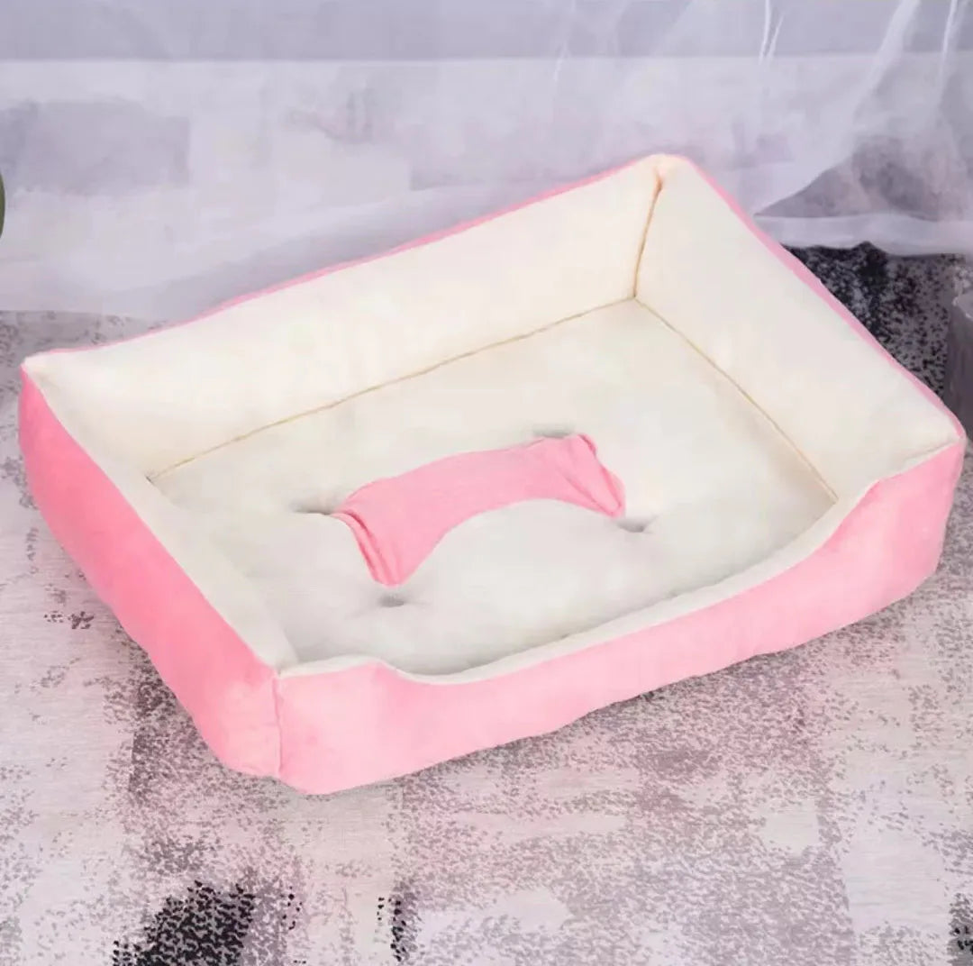 Large Plush Pet House Bed — Deep Sleeping Calming Dog & Cat Cushion for Puppies and Small Breeds (Chihuahua)