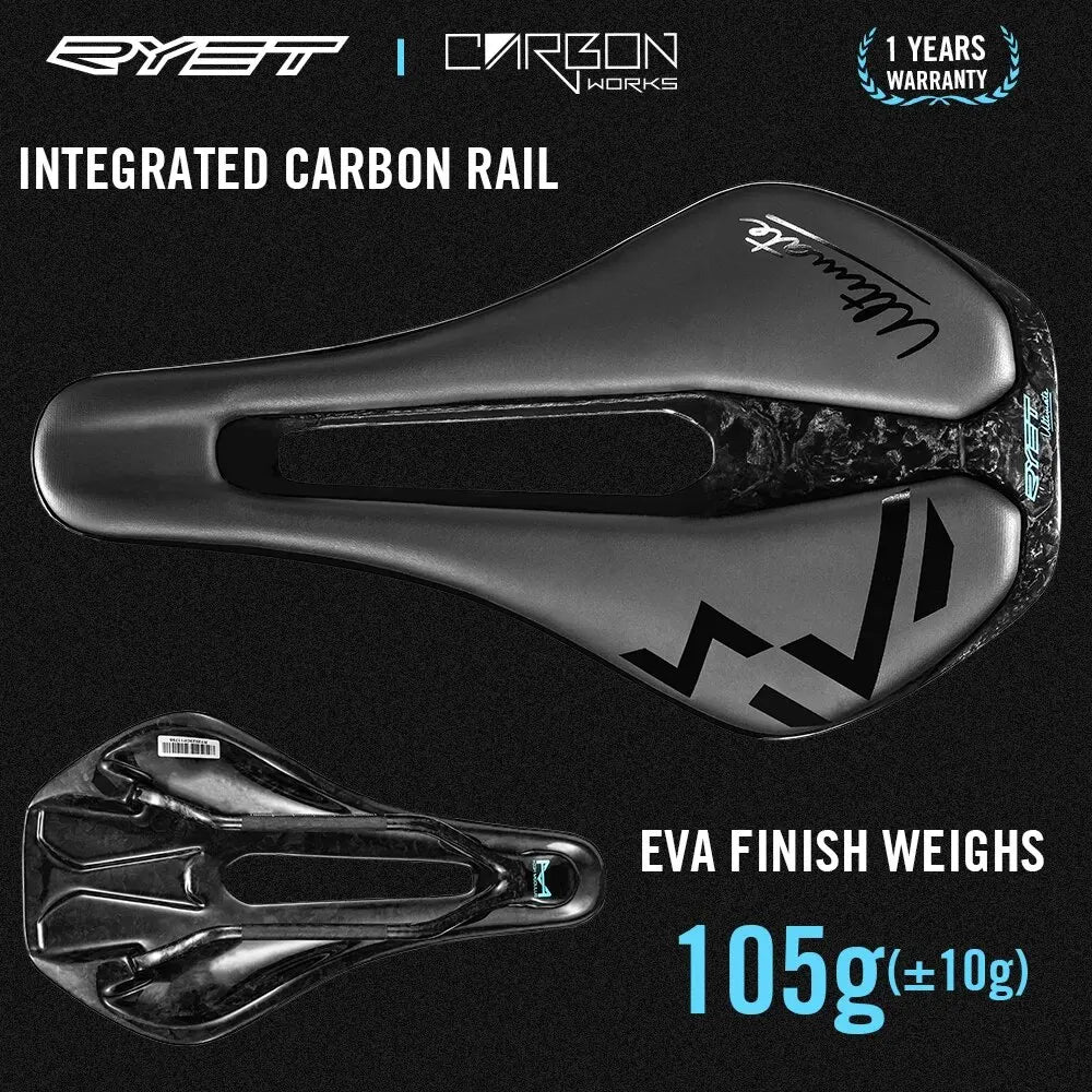 3D Printed Ultralight Carbon Bike Saddle 135/143mm — 105g for MTB, Gravel & Road