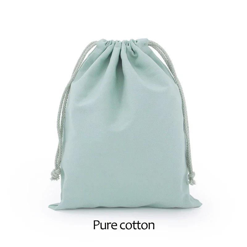 Cotton Drawstring Canvas Bags - White Reusable Gift & Storage Pouches for Candy, Jewelry, Travel and Home Organization