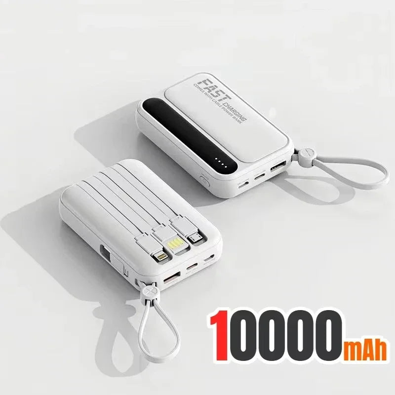 120W Portable Power Bank — 4-in-1 Built-In Cables & LED Digital Display, 10,000/30,000/50,000 mAh, PD 20W