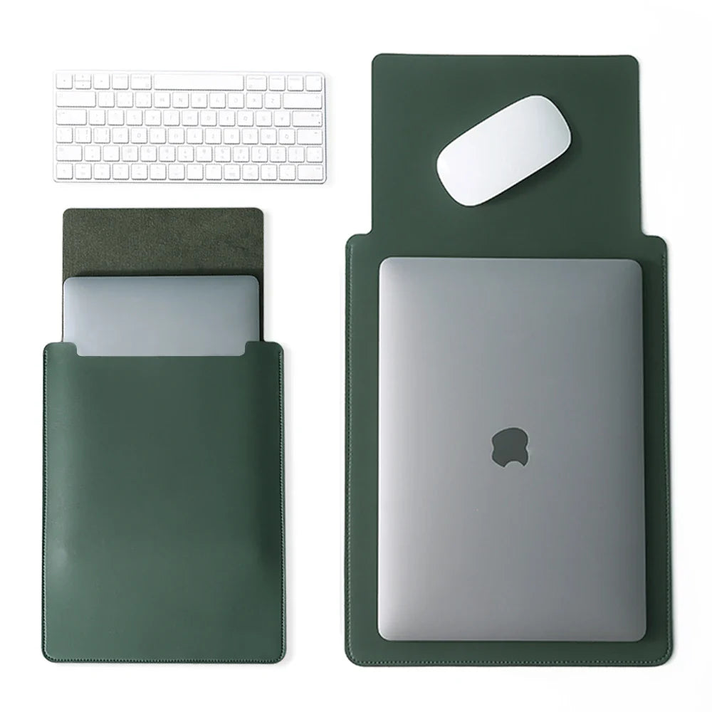 Laptop Sleeve Case 11/13/14/15/16 in (28–41 cm) – Waterproof PU Sleeve & Portable Mouse Pad, Fits 12.9 in Tablet