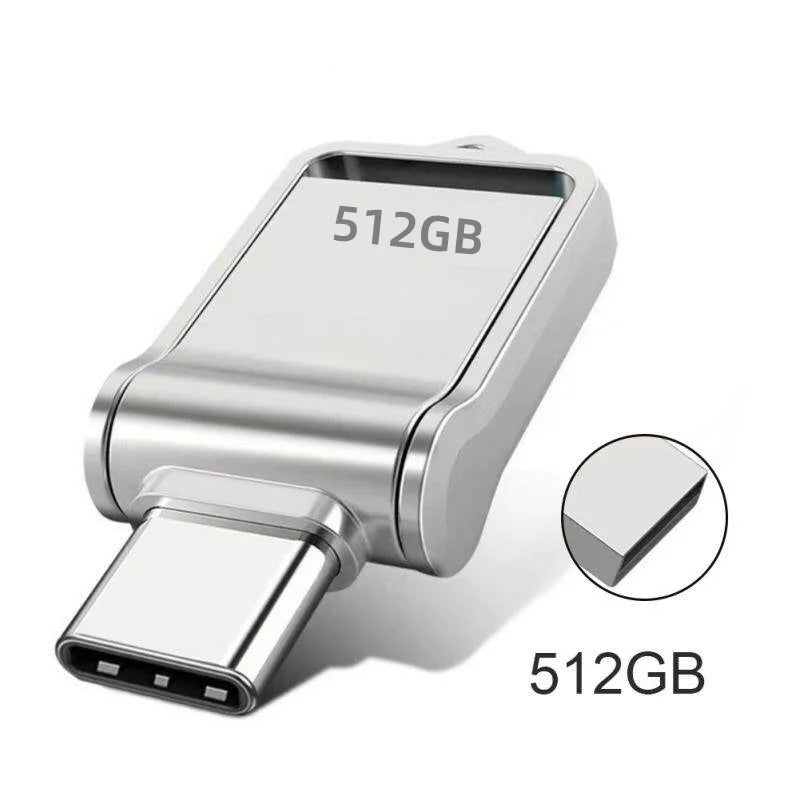 USB 3.2 Type-C Dual-Use Flash Drive Metal OTG USB-C/USB-A Thumb Drive 128GB–2TB High-Speed