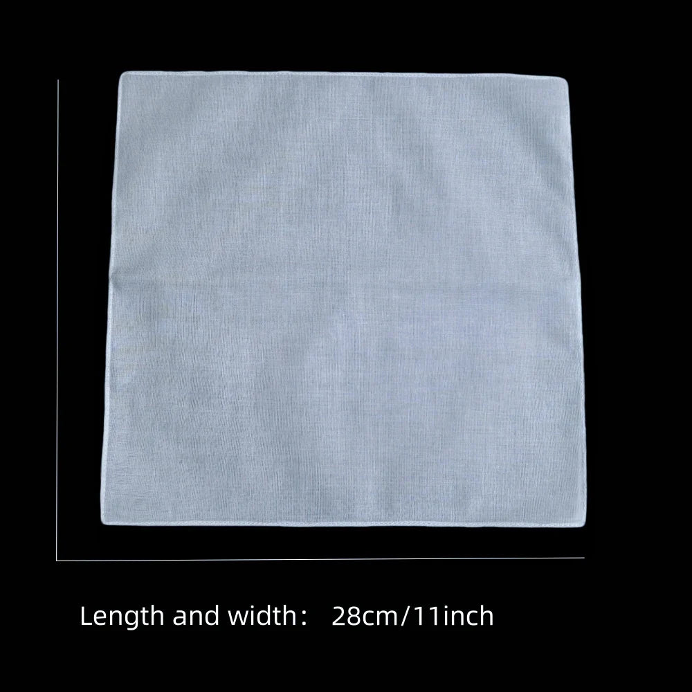 10-Pack 100% Cotton White Handkerchiefs 11 x 11 in (28 x 28 cm) Soft Washable Pocket Squares DIY
