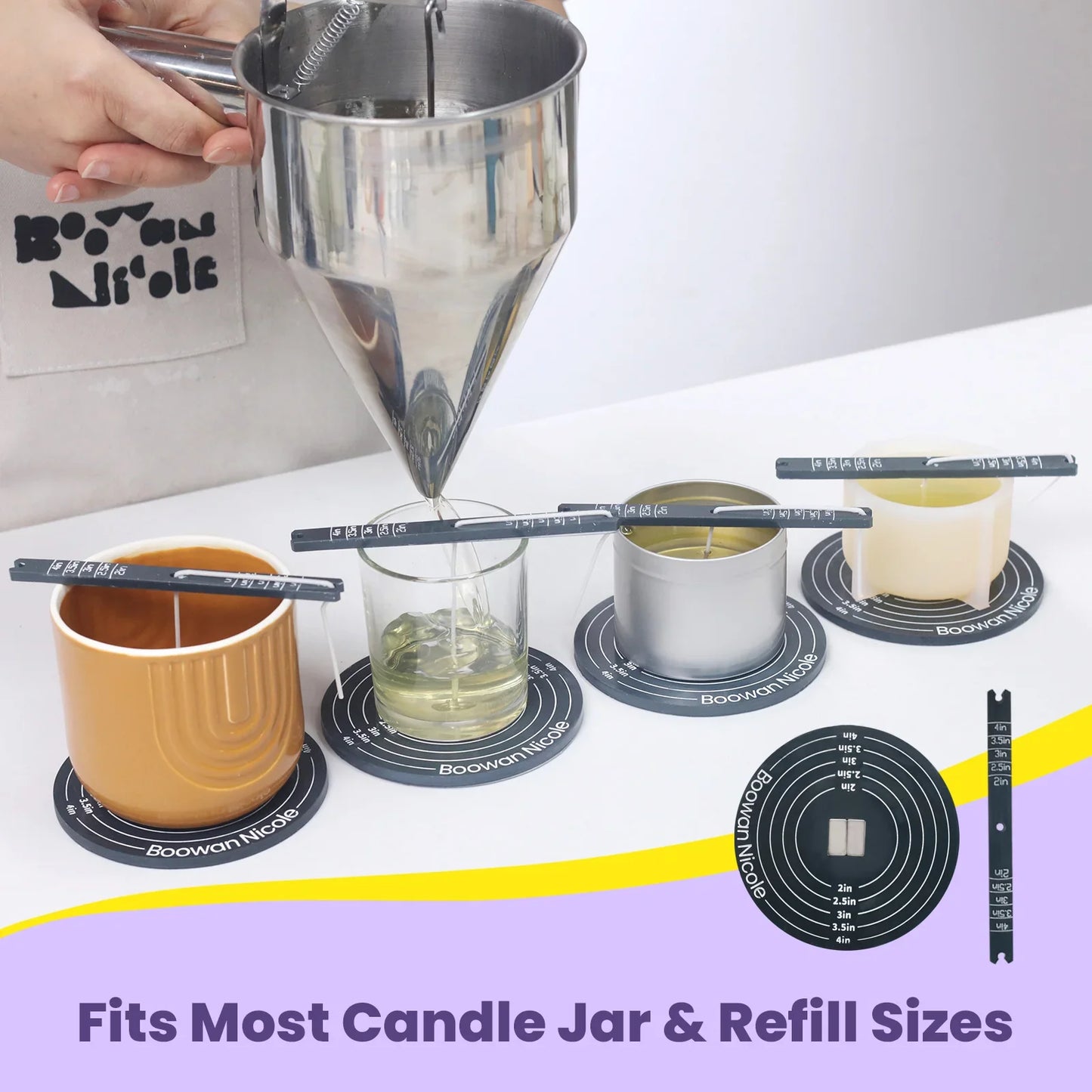 Magnetic Candle Wick Centering Tool – Quick Magnetic Wick Holder for Candle Making