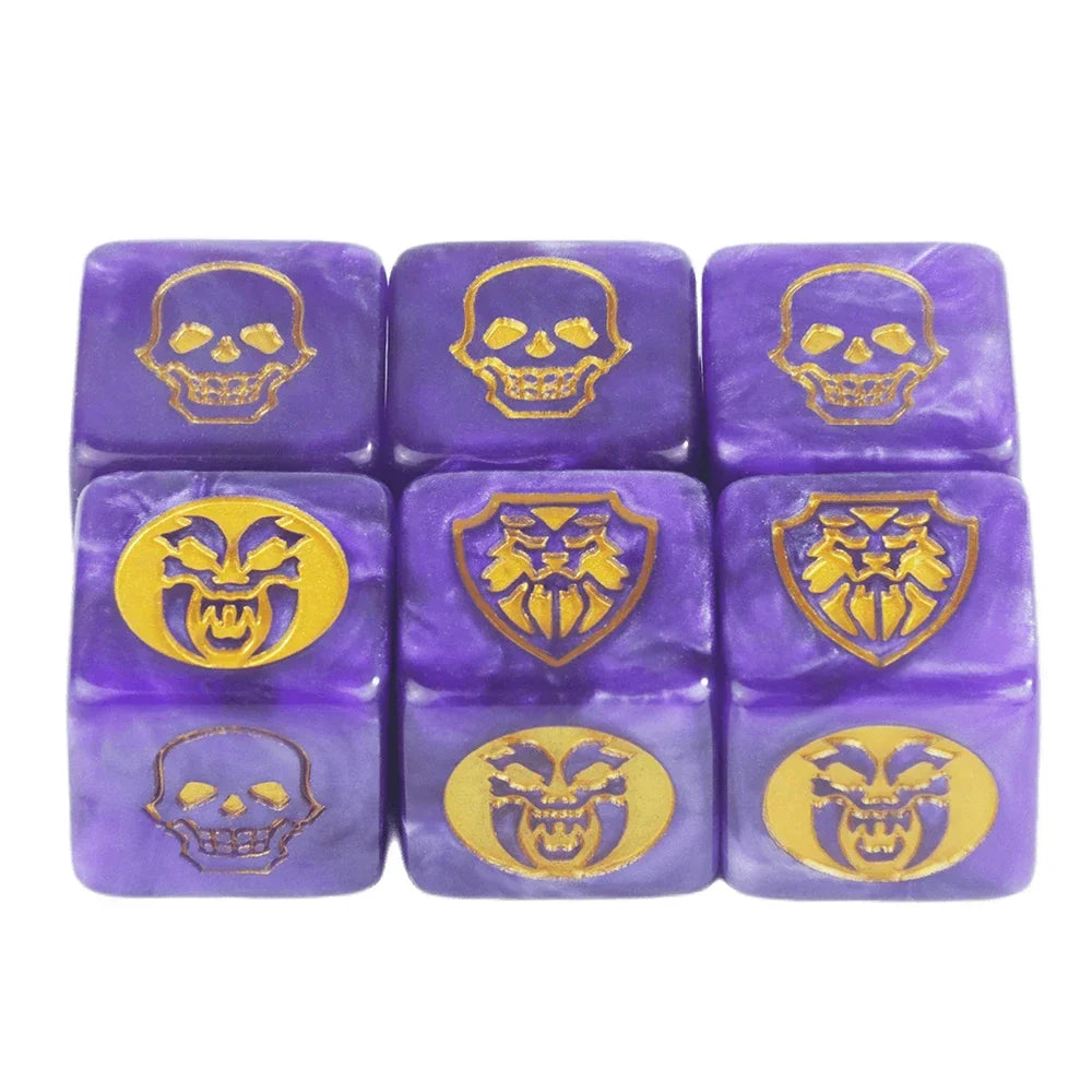 6-Pack 16mm D6 Game Dice - Transparent, Opaque & Marble Colors for Board Games & Tabletop RPGs