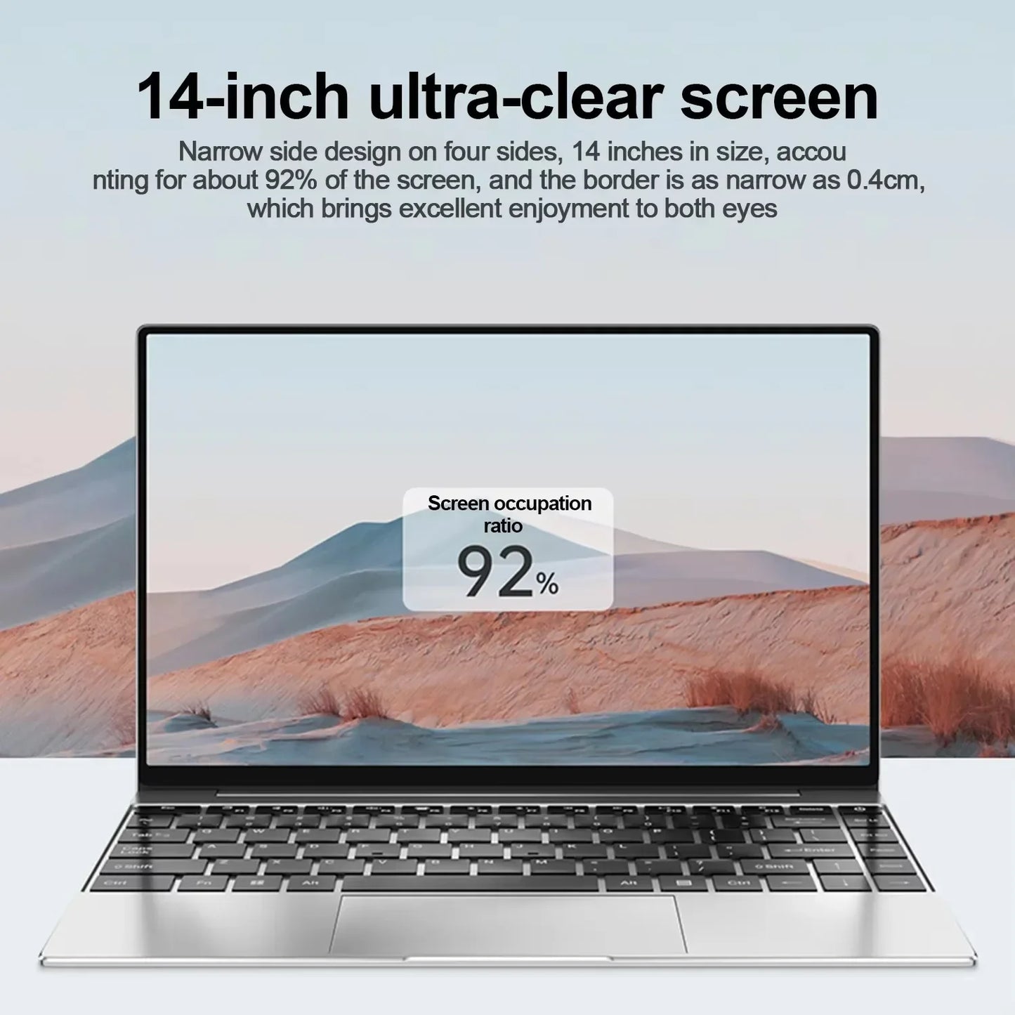 14.1-inch (350 mm) Ultra Slim Laptop — Intel Pentium N3700, 16GB RAM, 2TB M.2 SSD, FHD 1920x1080 IPS, Windows 11 Pro