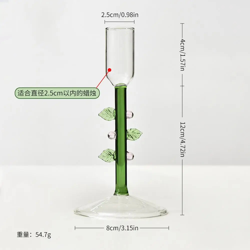 Nordic Christmas Tree Glass Candle Holders - Borosilicate Candelabra Tabletop Decor for Home, Party & Birthday