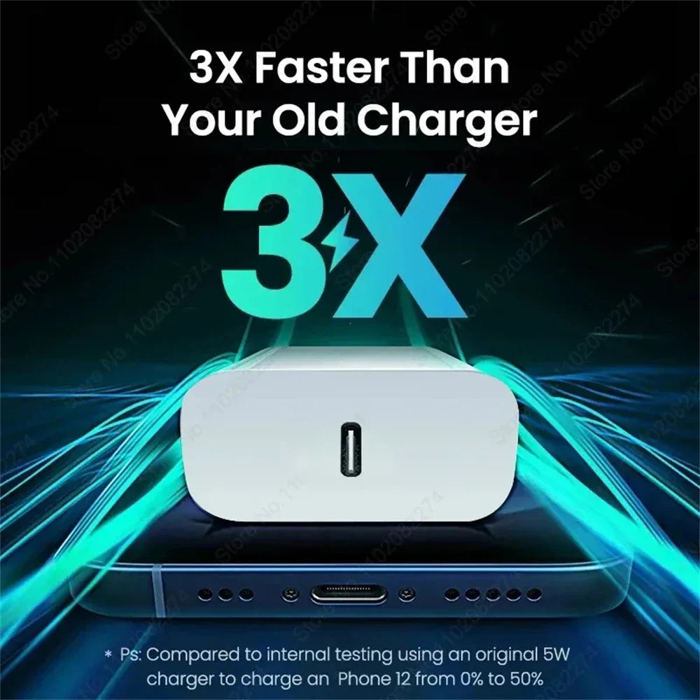 40W USB-C Fast Charger for iPhone - PD Quick Charge Power Adapter with 1 USB-C Port