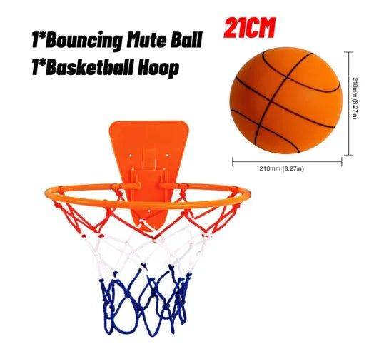 Kids Silent Foam Basketball - Indoor Squeezable Bounce Ball (No.3 / No.5 / No.7, 7–9.5 in | 18–24 cm)