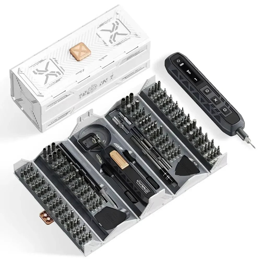 180-in-1 Precision Electric Screwdriver Set Magnetic Phillips Torx Hex Bits with LED Case