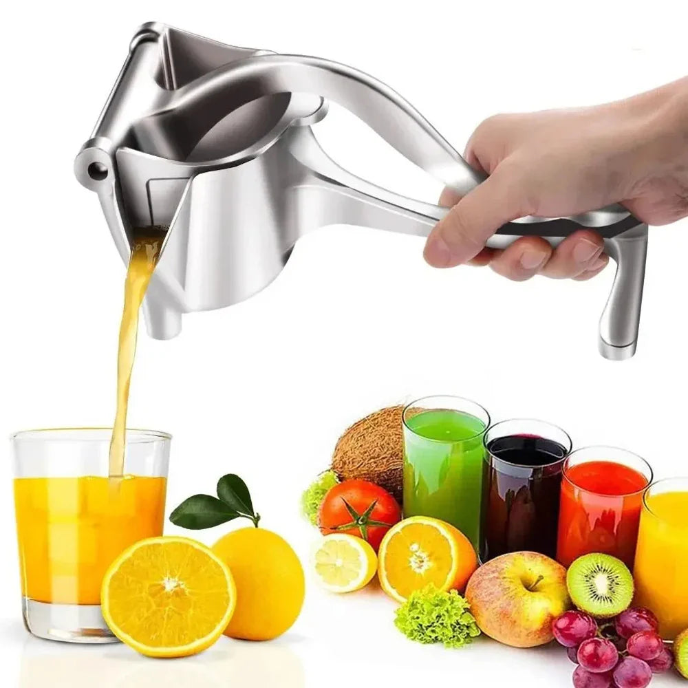 Manual Hand-Press Juice Squeezer - Aluminum Citrus & Sugarcane Juicer for Lemon, Orange, Pomegranate, Ginger