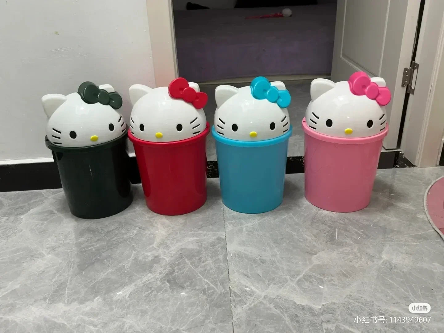 Kawaii Cat PVC Collectible Figurine 1/12 Scale — 21 cm (8.3") & 37 cm (14.6") — Pink/Blue/Green