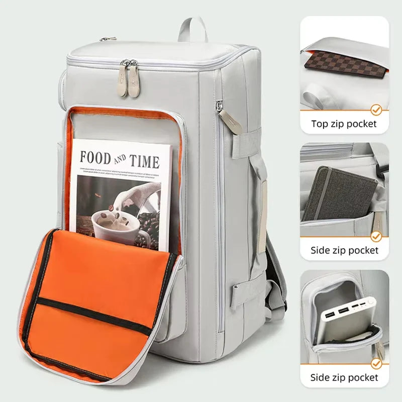 Large Capacity Sports Backpack with Wet/Dry Separation - Travel Gym Bag for Yoga, Fitness & Fishing (32 x 21 x 54 cm / 12.6 x 8.3 x 21.3 in)