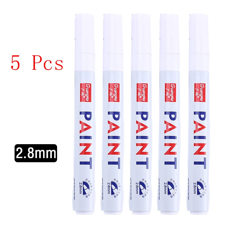White Opaque Oily Waterproof Gel Marker Pen - Multi Nib Sizes 0.8/1.0/2.0/2.8mm for DIY, Graffiti, Sketching