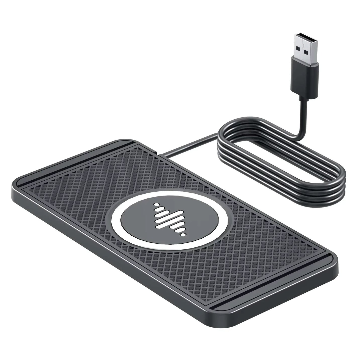 30W Qi Wireless Car Charger Pad – Silicone Non-Slip Fast Charging Mat for Qi-Compatible Phones