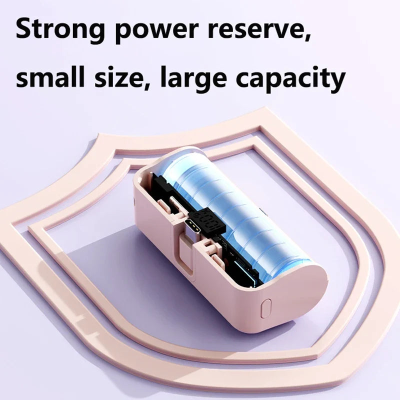 50000mAh Capsule Power Bank – Portable High-Capacity Fast Charger with Built-In Cables & Digital Display for iPhone Samsung Android