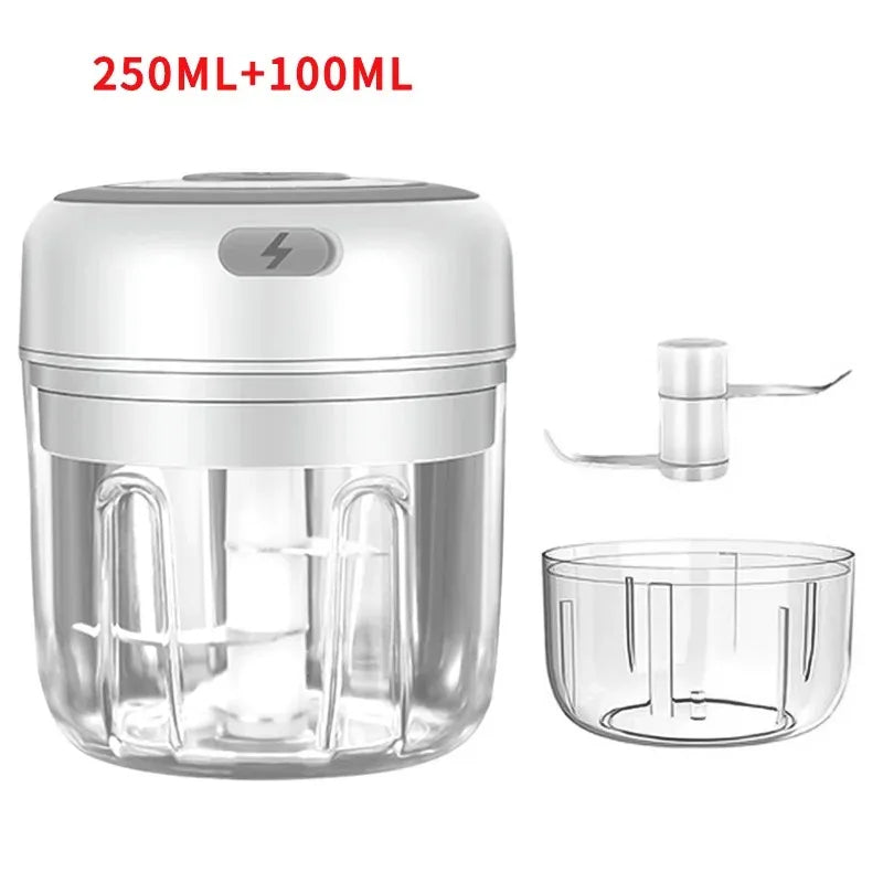 250ml (8.5 fl oz) Stainless Steel Electric Garlic & Ginger Chopper Mini Food Shredder