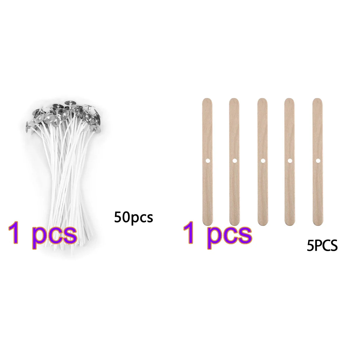Pre-Waxed Pure Cotton Candle Wicks — 50/100 Pack, Smokeless DIY Candle Wicks, Multiple Lengths 2.6–20 cm (1.0–7.9 in)
