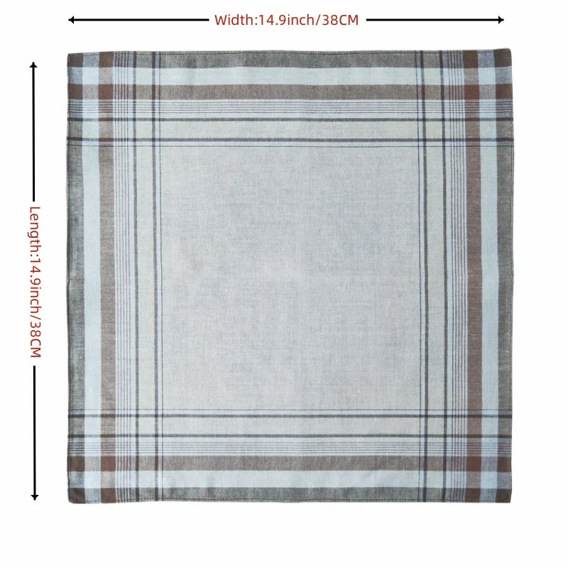 Vintage Satin Cotton Handkerchiefs 38cm (15in) – 9-Pack Thin Soft Breathable Handkerchiefs, Gift for Parents