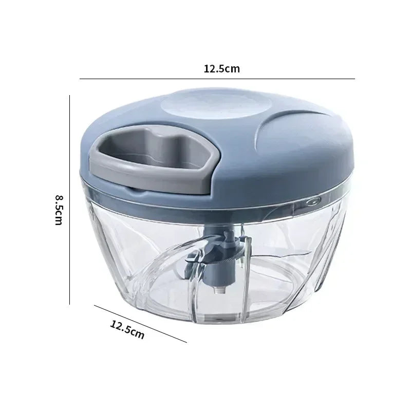 Manual Garlic Press Chopper 500ml/900ml Stainless Steel Blade Garlic Crusher & Onion Cutter