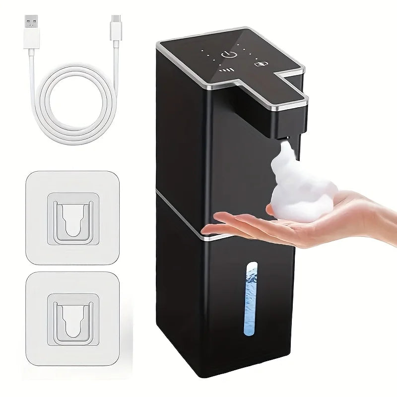 Wall-Mounted Touchless Automatic Soap Dispenser — 380ml (12.8 fl oz) Rechargeable Infrared Foam & Liquid Dispenser for Kitchen & Bathroom