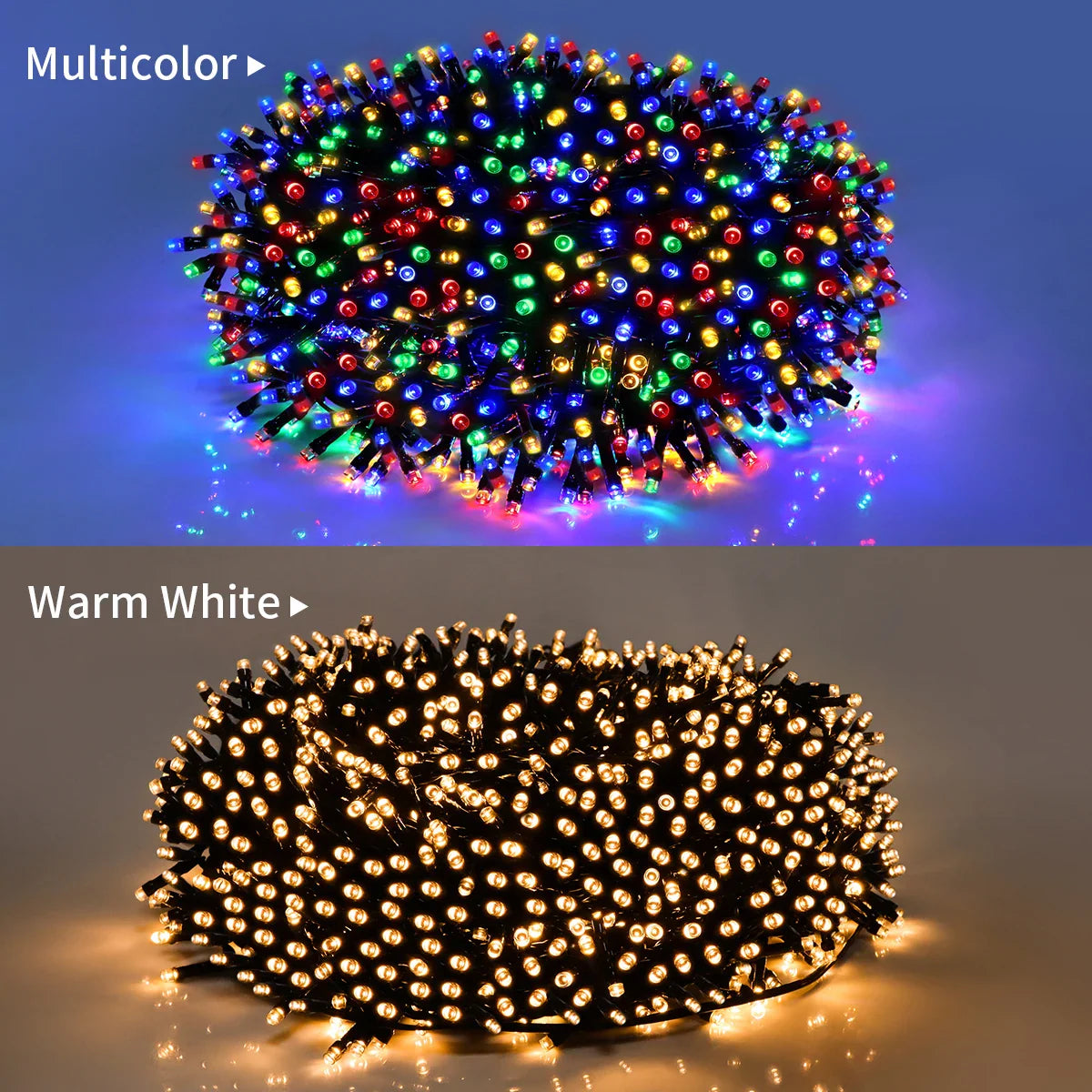 24V Outdoor LED Fairy String Lights – 10m/20m/30m/50m/100m (33ft/66ft/98ft/164ft/328ft) Warm White/White/Multicolor, IP65 Waterproof, 8 Modes