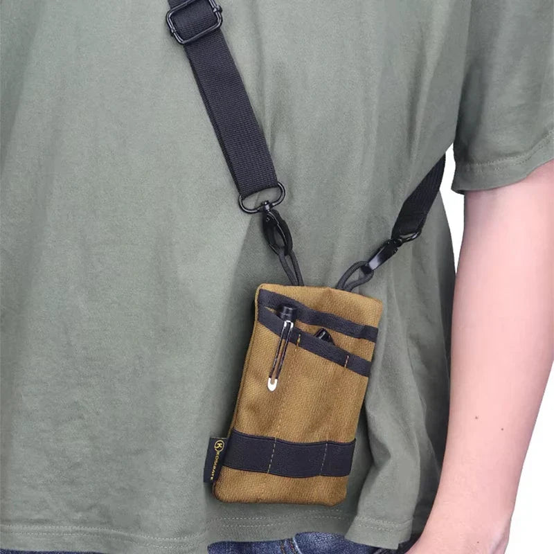Mini Tactical EDC Waist Pouch Canvas Belt Bag - Card, Key & Coin Organizer 5.7 x 3.7 in (14.5 x 9.5 cm)