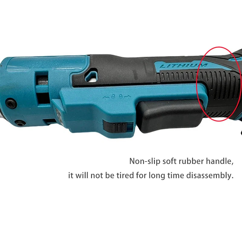 Cordless Ratchet Wrench Electric Rechargeable Screwdriver 3/8-Inch (9.5 mm) Ratchet Head, 21V Battery Compatible, LED High Torque