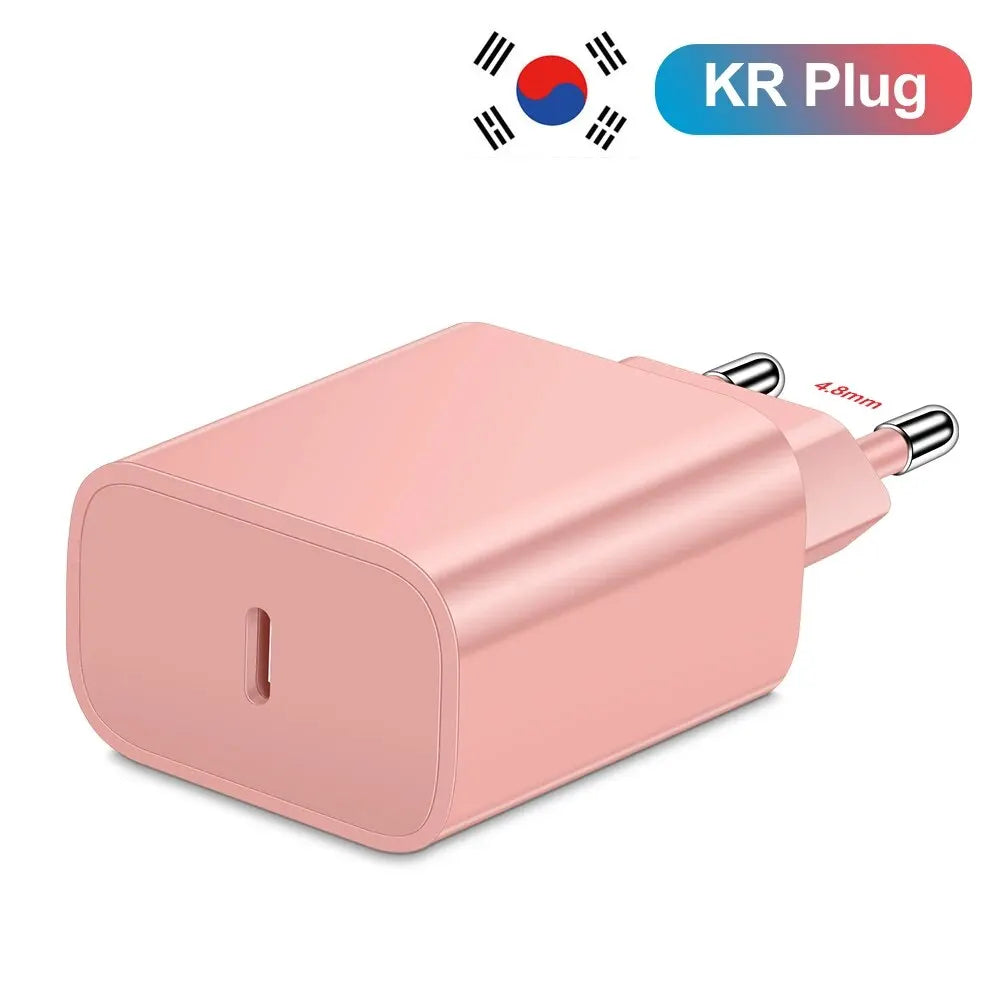 20W USB-C PD Fast Charger with USB-C Cable – Compact Travel Wall Adapter for Smartphones & Tablets