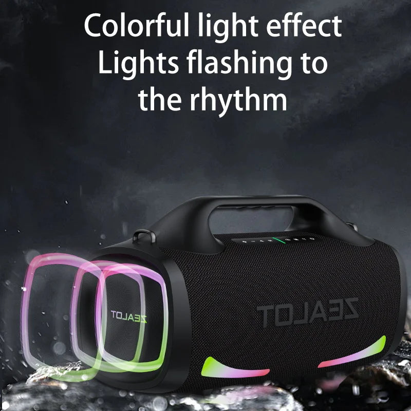 100W Wireless Portable Outdoor Speaker with Built-In Subwoofer, Hi‑Fi Sound, Dual Pairing, Fast Charging 24000mAh, Waterproof