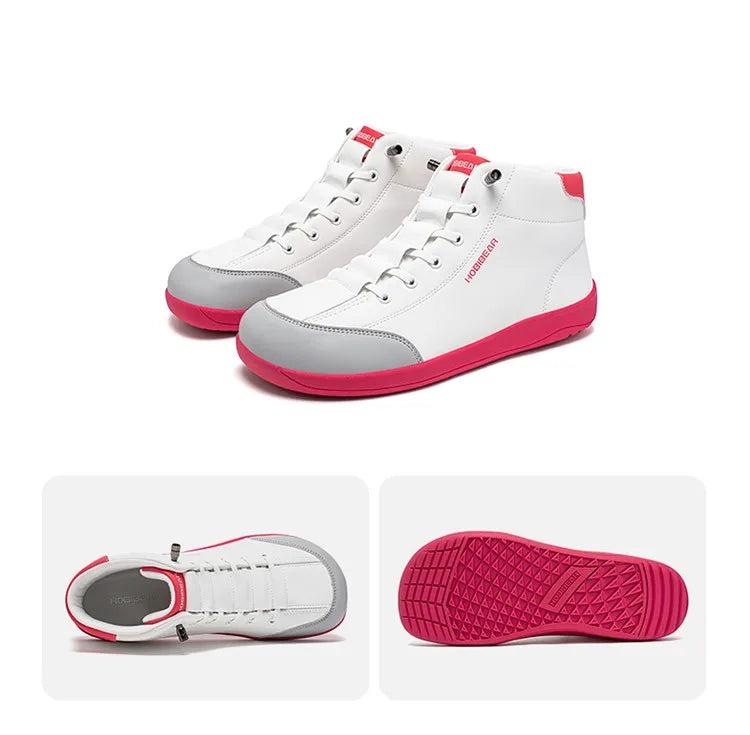 Mid-Top Barefoot Ankle Boots Wide-Toe Zero-Drop Non-Slip Artificial Leather Shoes