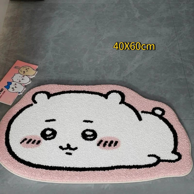Anime Hachiware Usagi Plush Floor Rug - Non-Slip Bath, Car & Living Room Mat