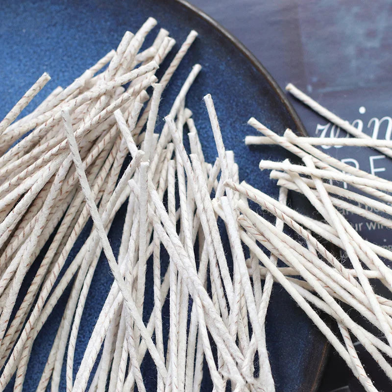 100-Pack Cotton-Core Candle Wicks 2mm Smokeless White & Brown 15cm (5.9in) & 20cm (7.9in) Candle Making Supplies