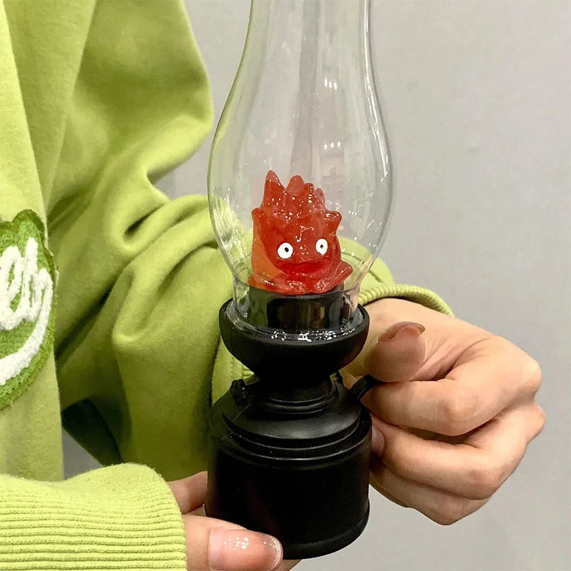 Calcifer Flameless LED Night Light Cartoon Kerosene Lamp Retro Decorative Bedside Candle