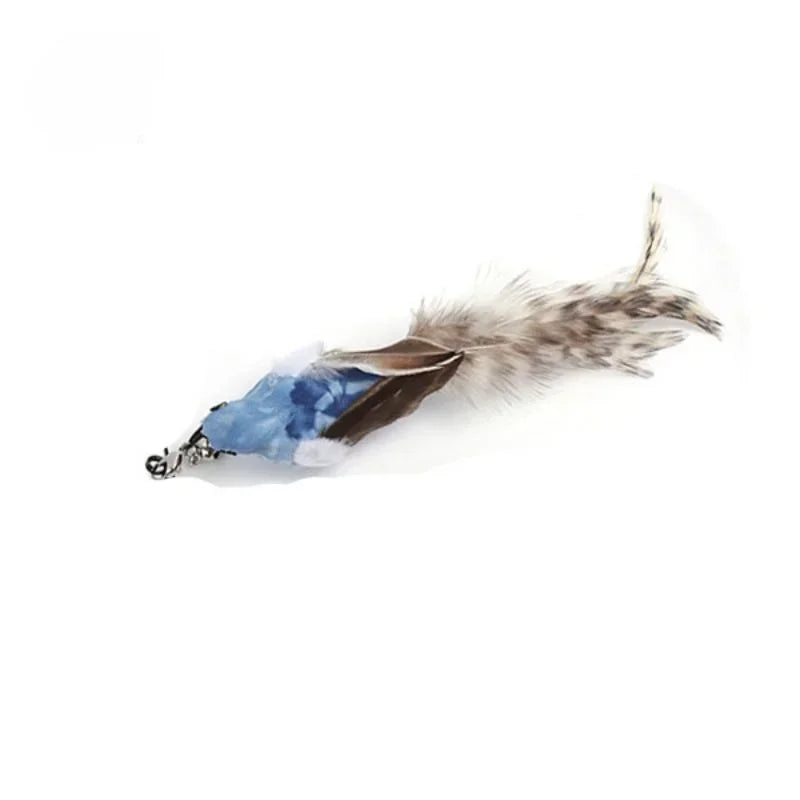 Interactive Cat Feather Toy Refill Kit – Feather Birds, Faux Worm & Foam Ball with Bell for Kittens