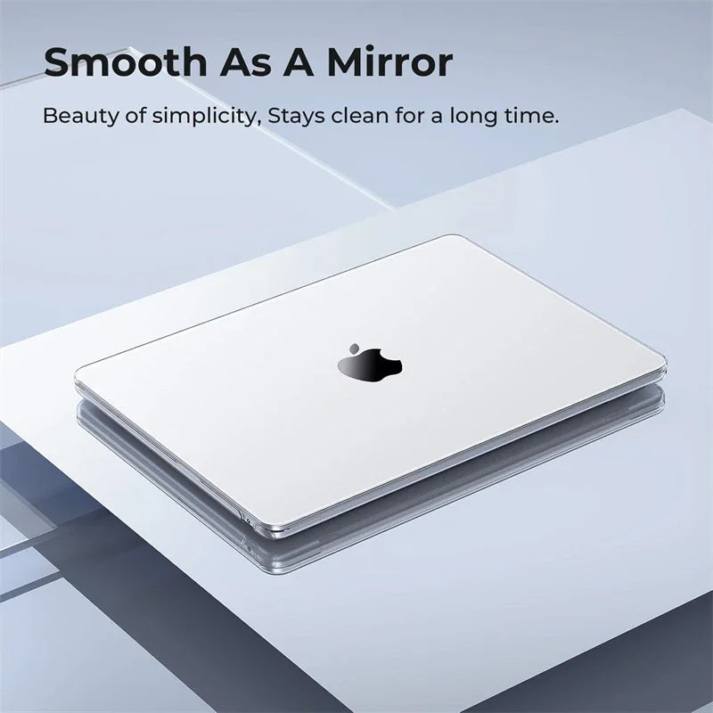 Clear Hard Shell Laptop Case for MacBook Air & Pro — Transparent Cover for 13/14/15/16-inch (33/36/38/41 cm)