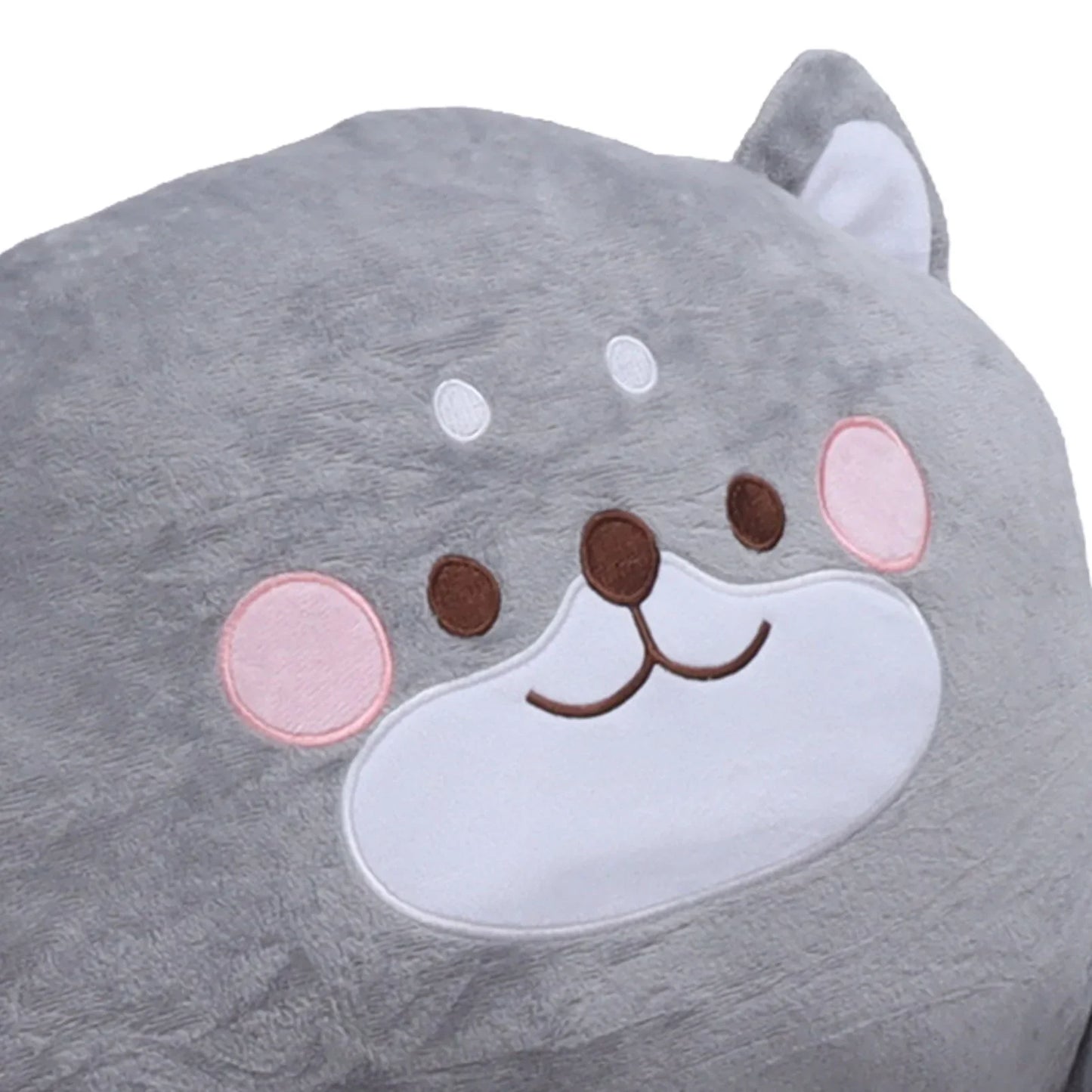 Cartoon Gray Dog Kids Sofa Foldable Toddler Chair - Soft Breathable Plush Armrest for Reading, Relaxing & Napping