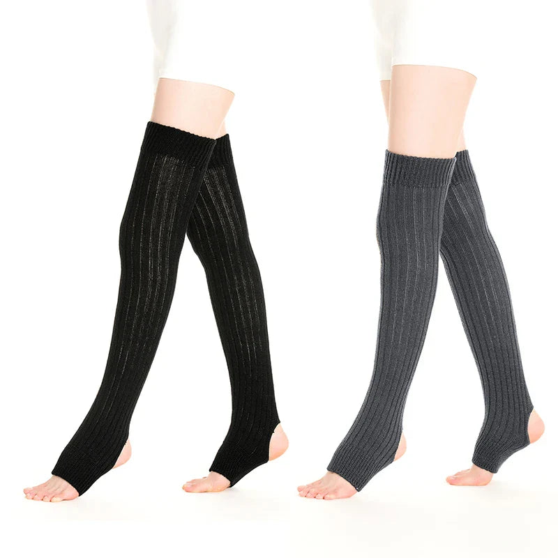 Women's Over-the-Knee Leg Warmers — Knit Boot Stockings, Open Heel Footless Thigh-High Socks, Soft Winter Gaiters, 27 in (68.6 cm) & 36 in (91.4 cm)