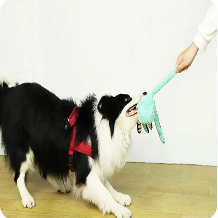 Plush Octopus Dog Toy with Squeaker — Interactive Chew-Resistant Pet Toy for Small to Large Dogs, 11 x 8.5 x 32 cm (4.3 x 3.3 x 12.6 in)