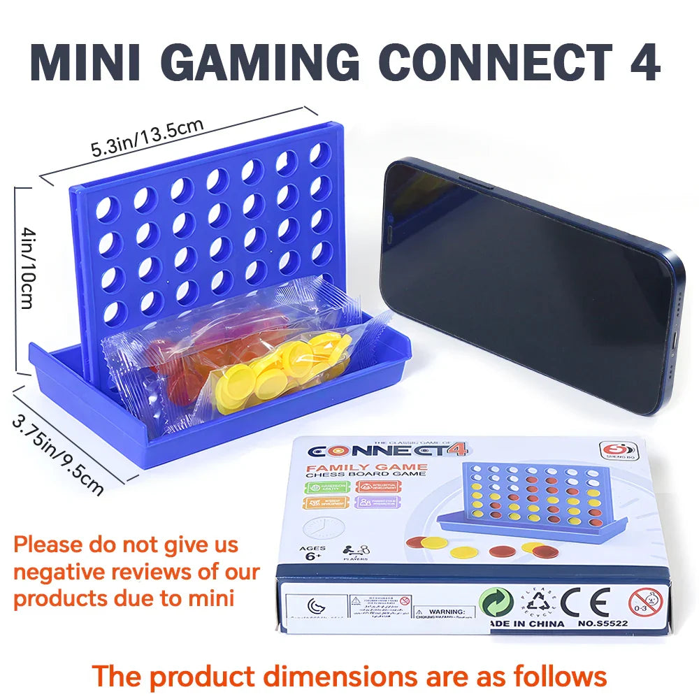 Connect 4 Classic Strategy Game for 2 Players – Get 4 in a Row Board Game for Kids Ages 6+