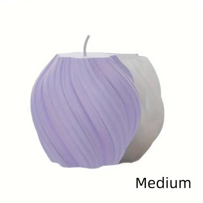 3D Spiral Striped Silicone Candle Mold - Irregular Shape for DIY Candles, Wax, Resin & Clay, 8 x 8 x 15 cm (3.15 x 3.15 x 5.91 in)