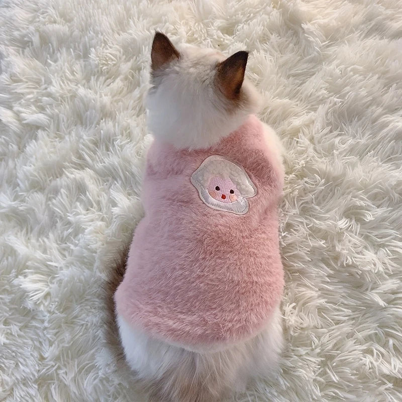 Warm Pet Sweater Vest for Cats & Small Dogs – Kitten Clothes, Winter Pet Apparel