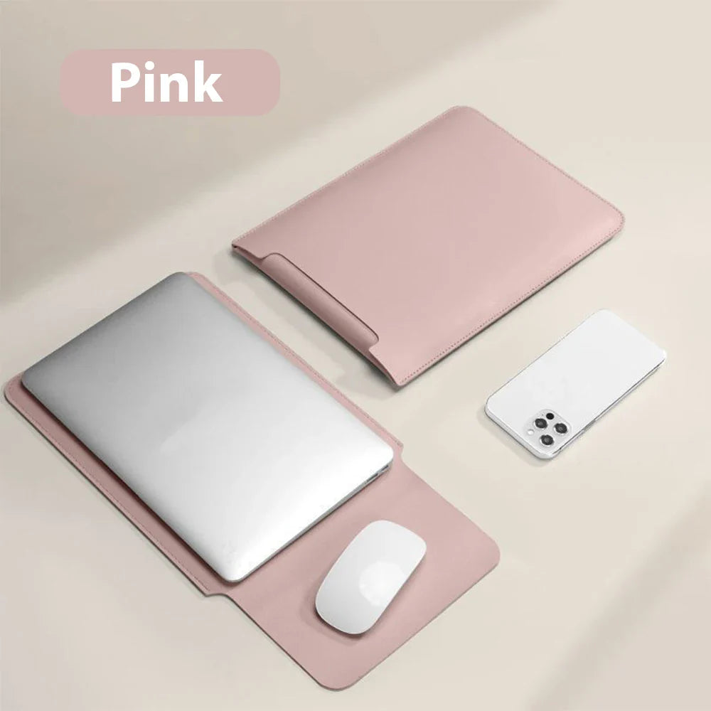 Waterproof PU Laptop Sleeve 11–16 Inch (26–40 cm) Convertible Mouse Pad | Thin Lightweight Notebook & Tablet Sleeve