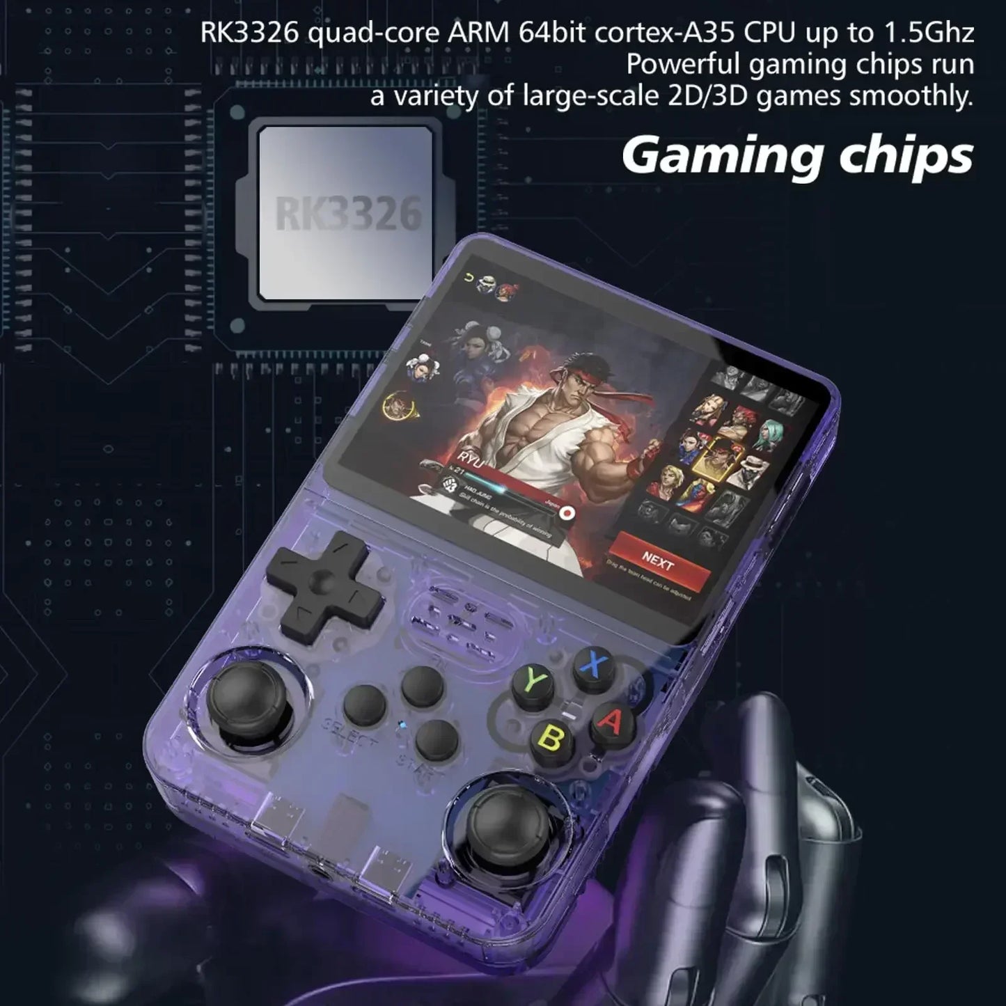 Retro Handheld Game Console 3.5-Inch (8.9 cm) IPS 640x480 — 3200mAh Portable Pocket Gamer with Dual Joysticks, Bluetooth & USB-C, 15,000+ Classic Games