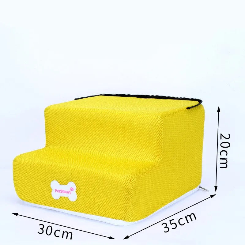 3-Step Pet Stairs for Small Dogs and Cats - Removable Washable Non-Slip Ramp Ladder