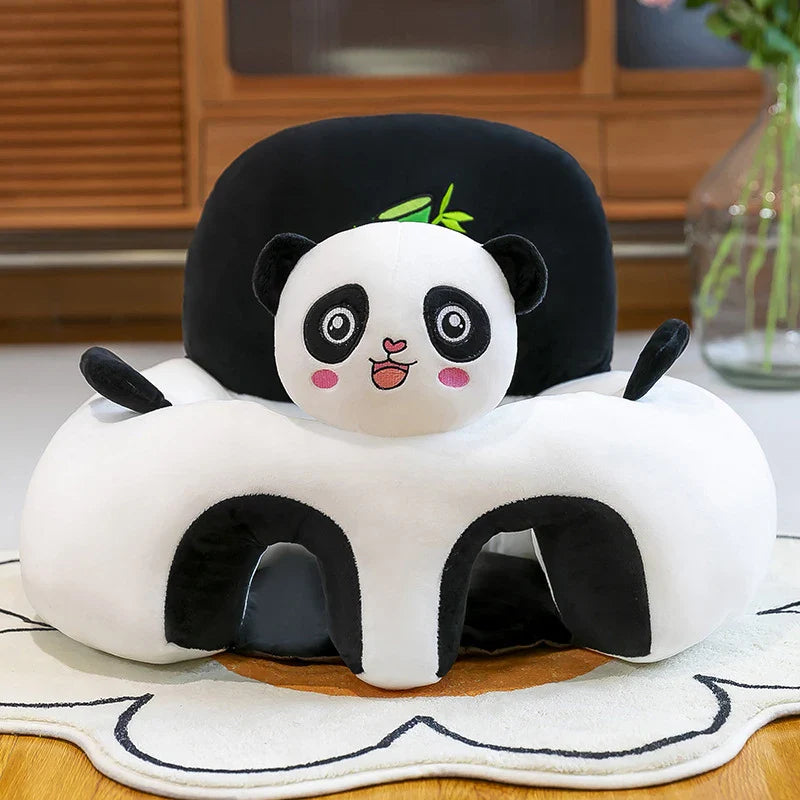 Plush Baby Seat Cover 55 x 55 x 40 cm (21.7 x 21.7 x 15.7 in) Cartoon Toddler Learn-to-Sit Support Chair Cover (No Filling)