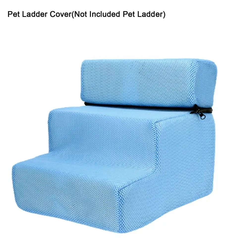 Detachable 3-Step Pet Stair Cover - Anti-Slip Faux Leather & Mesh Ramp Case, 11.8 x 11.8 x 13.8 in / 30 x 30 x 35 cm